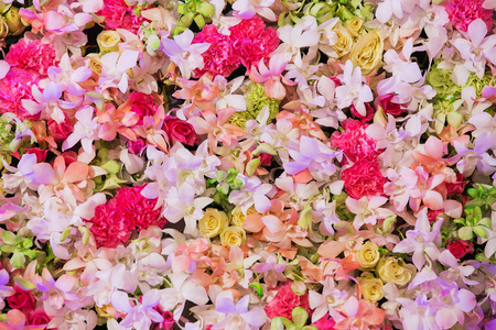 Beautiful flowers background for wedding sceneの写真素材
