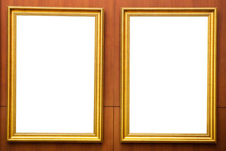 picture frame on vintage wood wall.の写真素材