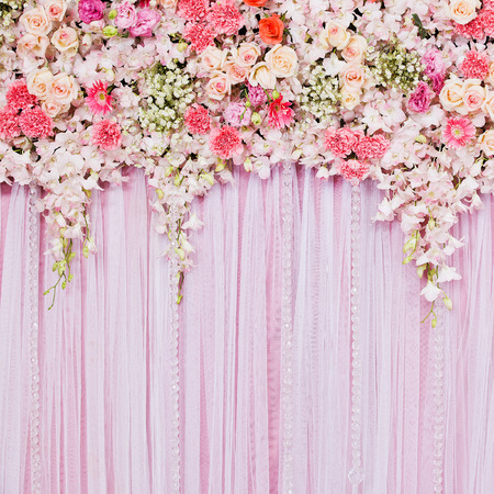 Beautiful flowers background for wedding sceneの写真素材