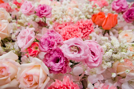 Beautiful flowers background for wedding sceneの写真素材