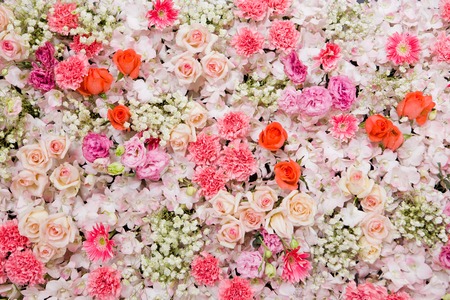 Beautiful flowers background for wedding sceneの写真素材