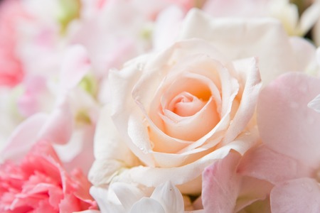 Beautiful flowers background for wedding sceneの写真素材