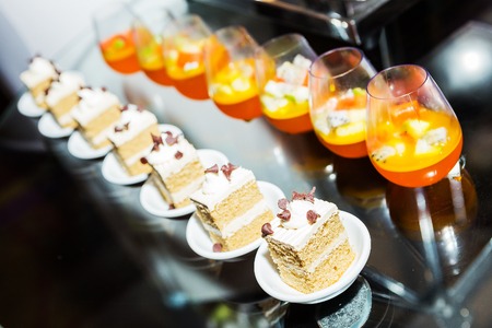 Appetizer of thai dessert on buffet lineの写真素材