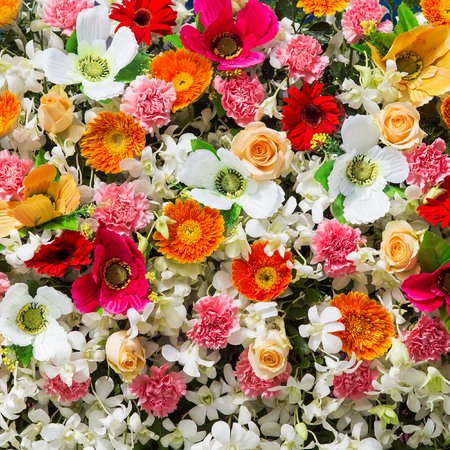 Beautiful flowers background for wedding sceneの写真素材