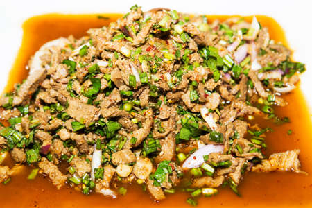 Thai Spicy minced meat saladの写真素材