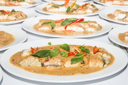 Thai food is name chu chi pla,の写真素材