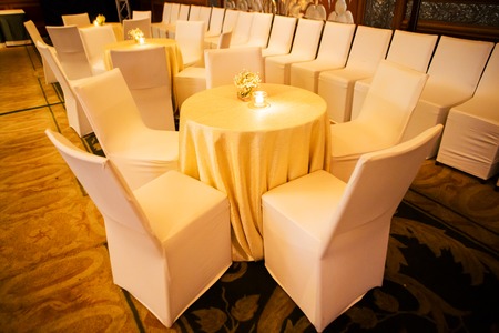 The wedding cocktail table for seating.の写真素材