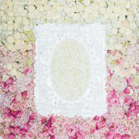 Beautiful flowers background for wedding sceneの写真素材