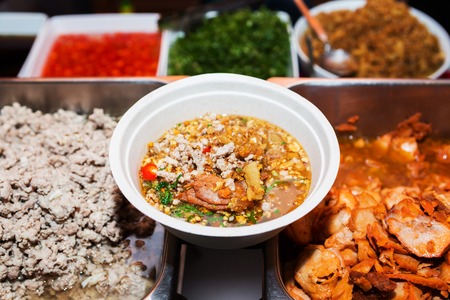 Noodle Pork Ribs tom yum flavorの写真素材