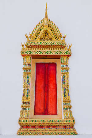 Window wood in temple with thai architectureの写真素材