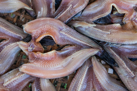 Dried fishes  famous seafood Thailand for  food preservatio