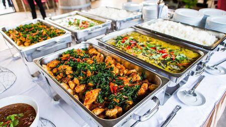 Food buffet  wedding in the Thailandの写真素材