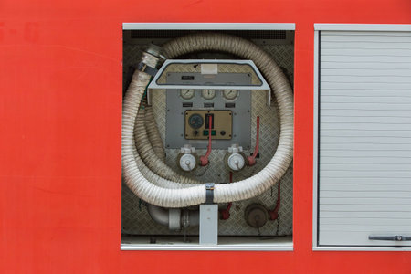 close up fire fighter hose