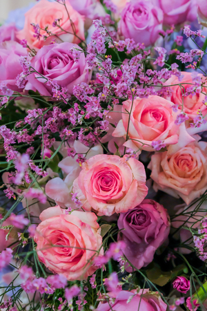 Beautiful flowers background for wedding sceneの写真素材