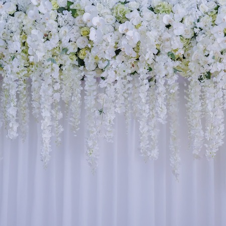 Beautiful flowers background for wedding sceneの写真素材