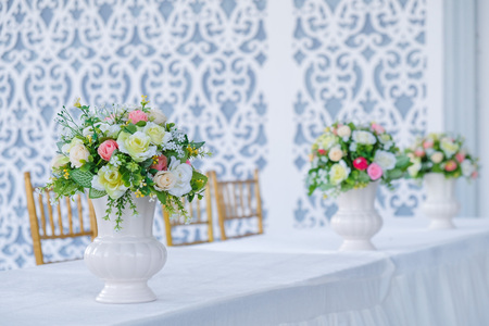 Branch two orchid in glass vaseの写真素材