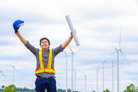 The men are happy to finish the job.の写真素材