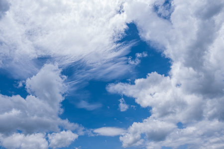 Beautiful white clouds against the blue sky.