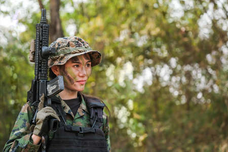 Thailand Army rangers during the military operationの写真素材