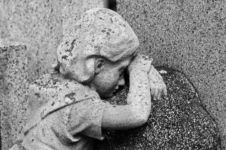 Crying child (Gravestone)の写真素材