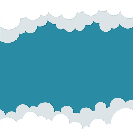 Icons cloud for your design. space for text. flat illustrationsのイラスト素材