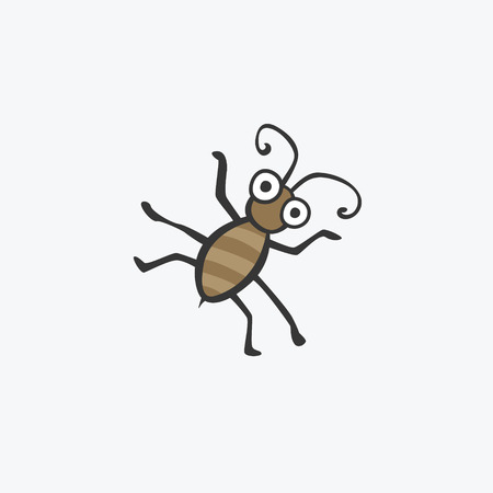 funny green beetle. Flat icons for your designのイラスト素材