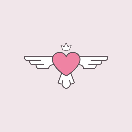 heart with wings icons. Vector illustration for your designのイラスト素材