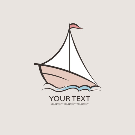 Nautical theme icon. Boat Brand Identity for Boating Businessのイラスト素材