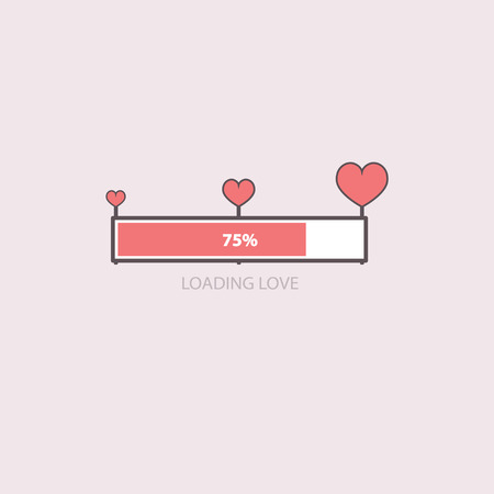 Love loading. heart growth. Vector illustration for your designのイラスト素材