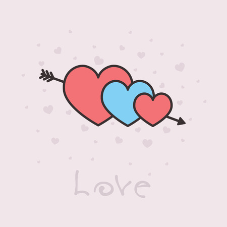 Icon heart and arrow. Love Valentine's Day. vector illustrationのイラスト素材