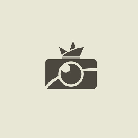 Photos, Camera vector set. Trendy flat Hipster camera photo iconのイラスト素材