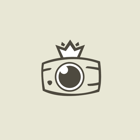 Photos, Camera vector set. Trendy flat Hipster camera photo iconのイラスト素材