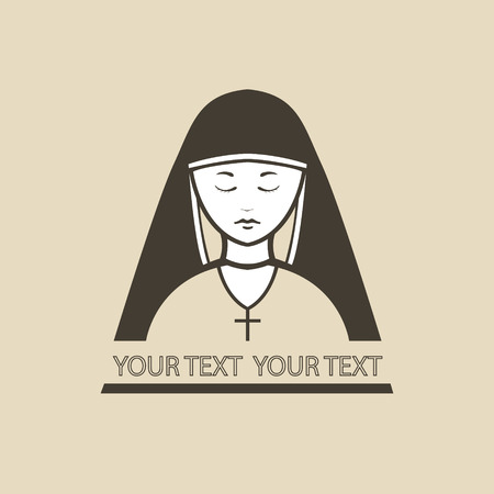 Nun Symbol Pictogram. a nun Catholic prayingのイラスト素材