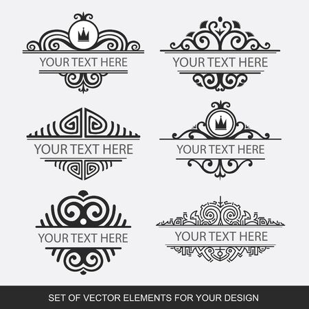 Design Elements Isolated  - Vector Illustration, Graphic Design Editable For Your Design. Calligraphic labelのイラスト素材