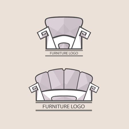 Sofa furniture logo for your business. Element design vector setのイラスト素材