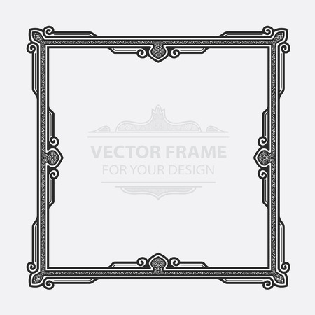 Vintage vector set retro frame, cards. Floral royal engraving design labels advertising place for text.のイラスト素材