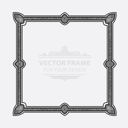 Vintage vector set retro frame, cards. royal engraving design labels advertising place for text.のイラスト素材