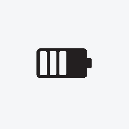 Icon graphic battery. Black and white pictogram for web design. Vector flat illustrations, logoのイラスト素材