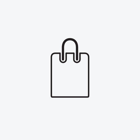 Icon graphic shopping package, Shopping bag. Black and white pictogram for web design. Vector flat illustrations, logoのイラスト素材