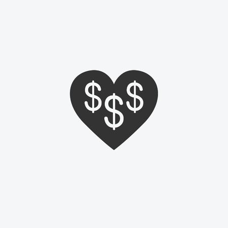 Love for money. Vector graphic illustration. Logotypeのイラスト素材