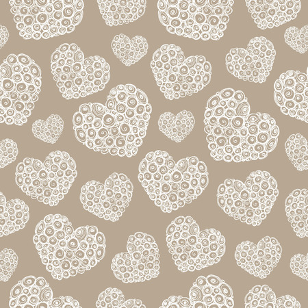 Greeting seamless texture, pattern, greeting card with the holiday. Valentine's Day, wedding, romantic design. Vector illustrationのイラスト素材