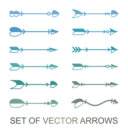 Different arrows icons, vector set. Abstract elements for business info-graphic. Up and down trend. Illustrations for web design.のイラスト素材