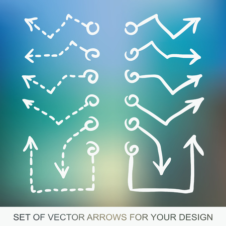 Different arrows icons, vector set. Abstract elements for business info-graphic. Up and down trend. Illustrations for web design.のイラスト素材