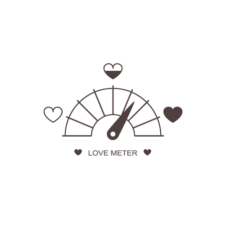 Love meter, Valentine's Day card design element. Wedding infographics for lovers. Vector graphic illustration.のイラスト素材