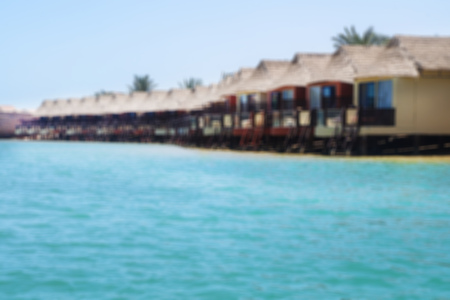 Beautiful view of the coastline with houses and hotels on the red sea. Tourist region in Egypt. Hurghada and its traditions. Stock photo for designの写真素材