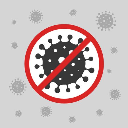 Worldwide viral infection warning. Quarantine measures in connection with Coronavirus. COVID-19 Spring 2020 Pandemic. Stock vector icon.のイラスト素材