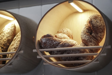 Homemade bread made from natural ingredients. Vegan food background. Stock photo for design