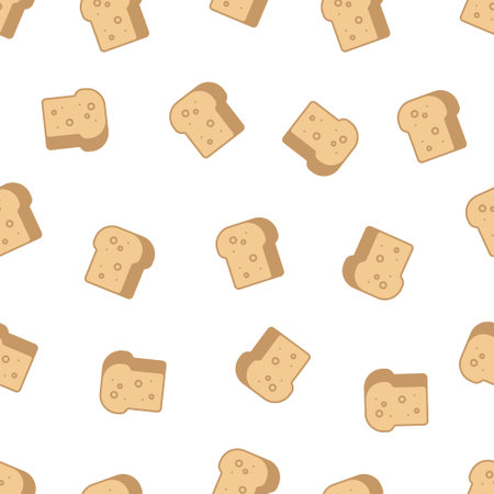 Seamless vector pattern with bread. Simple pattern with toast