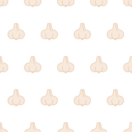 Vector seamless pattern with garlic.のイラスト素材