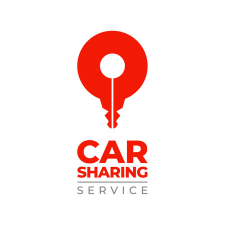 Carsharing logo template. vertical orientationのイラスト素材